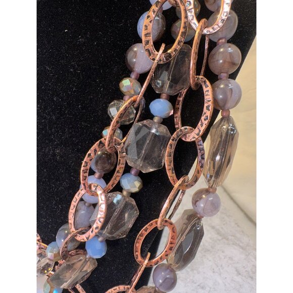 Premier Design Interchangeable English Rose Beads & Bronze Necklace multi Strand - Picture 3 of 9